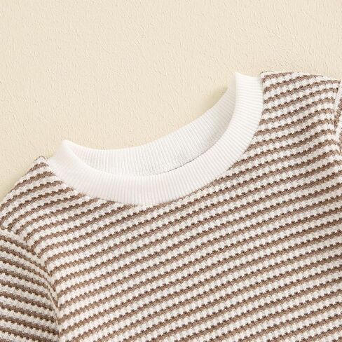 Newborn Baby Girl Boy Fall Winter Clothes Long Sleeve Stripe Sweatshirt Romper Cute Shirt Unisex Outfit 0-18M in Saudi Arabia