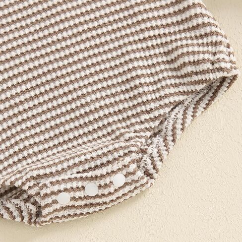 Newborn Baby Girl Boy Fall Winter Clothes Long Sleeve Stripe Sweatshirt Romper Cute Shirt Unisex Outfit 0-18M in Saudi Arabia