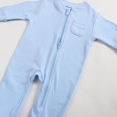 New Born Romper, Baby Bodysuit Jumpsuit, 100% Cotton Long Sleeve with Mitten Cuff and Footies for 0-12 Months in Saudi Arabia