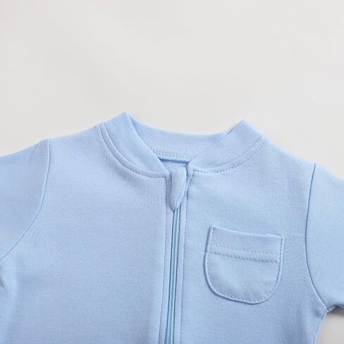New Born Romper, Baby Bodysuit Jumpsuit, 100% Cotton Long Sleeve with Mitten Cuff and Footies for 0-12 Months in Saudi Arabia