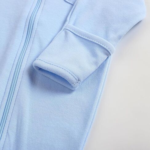 New Born Romper, Baby Bodysuit Jumpsuit, 100% Cotton Long Sleeve with Mitten Cuff and Footies for 0-12 Months in Saudi Arabia