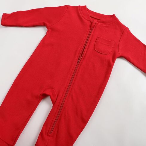 New Born Romper, Baby Bodysuit Jumpsuit, 100% Cotton Long Sleeve with Mitten Cuff and Footies for 0-12 Months in Saudi Arabia