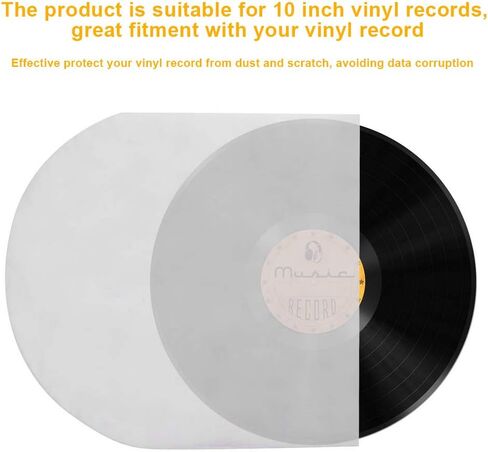 Zunate 100pcs Record Sleeves, 10in Record Protective Case Cover, Record Inner Sleeves, Anti-Static Protective Covers for 10inch Record Album Storage in Saudi Arabia