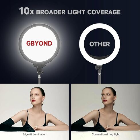 13.5 Inch Ring Light with Adjustable Tripod Stand, LED Selfie Ring Light for Video Recording, Facial Makeup, Live Streaming, YouTube, Instagram, Tiktok, Compatible with Phones, Cameras Webcams in Saudi Arabia