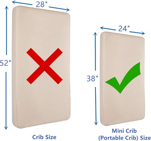 واقي مرتبة سرير الأطفال الصغير المقاوم للماء من TL Care، غطاء وسادة سرير صغير مبطن من القطن وبدون ضوضاء، أبيض، 96.56 سم × 60.96 سم in Kuwait
