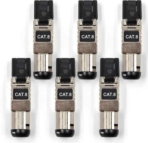 موصلات RJ45 أداة مجانية Cat8، Cat8 قابس إنهاء المجال المقابس المعيارية المحمية لـ 2000 ميجا هرتز 2 جيجا هرتز 40 جيجا، 22AWG-24AWG، مجموعة من 6 in Saudi Arabia