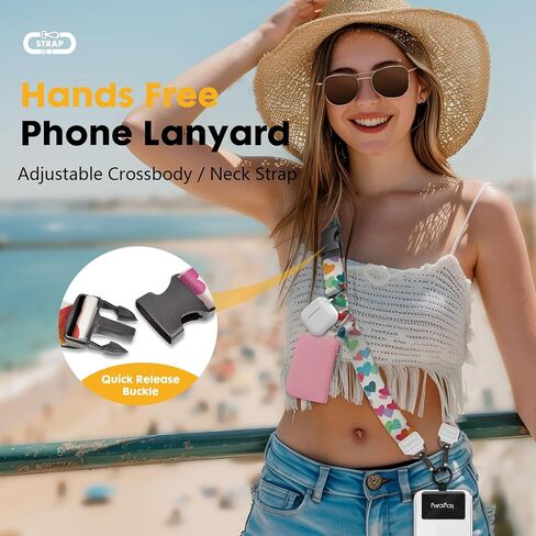 Phone Lanyard Crossbody, Boho Blue Cell Phone Lanyard for Around The Neck Adjustable Phone Strap, Anti Theft Cute Lanyard for iPhone Case ID Holder Keys Phone Accessories Travel Essential in Saudi Arabia