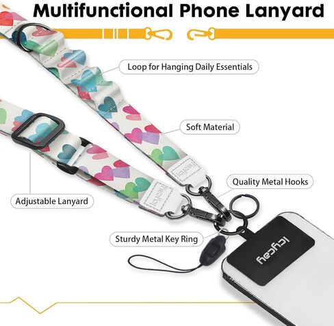 Phone Lanyard Crossbody, Boho Blue Cell Phone Lanyard for Around The Neck Adjustable Phone Strap, Anti Theft Cute Lanyard for iPhone Case ID Holder Keys Phone Accessories Travel Essential in Saudi Arabia