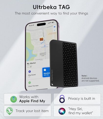 بطاقة تتبع محفظة Air Tag متوافقة مع Apple Find My App (iOS فقط)، وعلامة رفيعة لمكتشف المحفظة ومحدد موقع العناصر النحيف للمحفظة وجواز السفر والمحفظة ومقاومة للماء وMini (Android غير مدعوم) in Kuwait