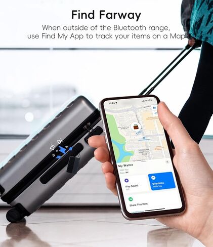 بطاقة تتبع محفظة Air Tag متوافقة مع Apple Find My App (iOS فقط)، وعلامة رفيعة لمكتشف المحفظة ومحدد موقع العناصر النحيف للمحفظة وجواز السفر والمحفظة ومقاومة للماء وMini (Android غير مدعوم) in Kuwait