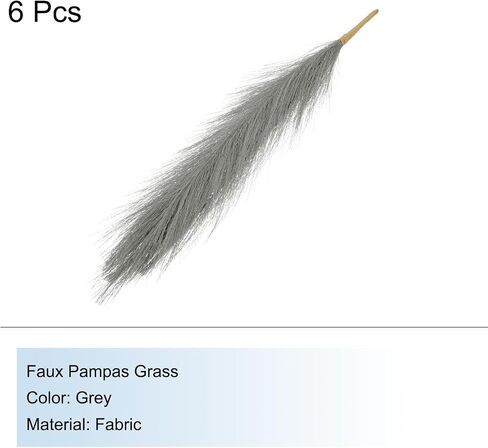 MECCANIXITY 6 Pack 42pcs Faux Pampas Grass,Tall 17.7"/45cm Fake Fluffy Pampas Grass Decor for Living Room Party Wall Vase Wedding Decoration,Dark Green in Saudi Arabia