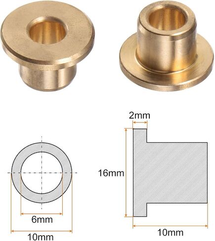 Flange Bearing Sleeve 15mm Bore 21mm OD 30mm Length 3mm Flange Thickness Bronze Bushing Self-Lubricating Bushings Sleeve for Industrial Equipment in Saudi Arabia