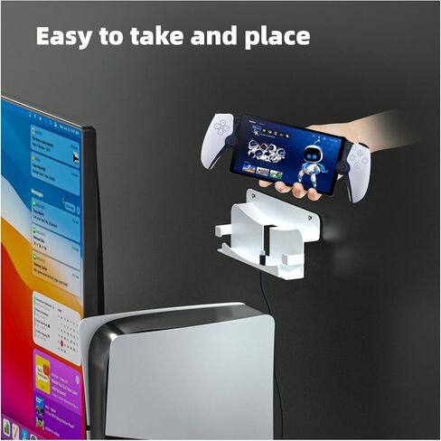 حامل تثبيت على الحائط من ECHZOVE PS Portal، طقم تثبيت على الحائط متوافق مع مشغل PlayStation Portal Remote Player، حامل دعامة تثبيت على الحائط لملحقات بوابة PS5 - أبيض in Kuwait