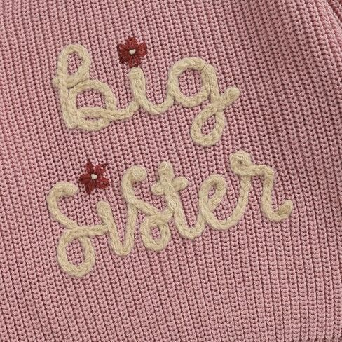 Ayalinggo Big Sister Little Sis Matching Outfits Knit Sweatshirt Oversized Pullover Sweater Toddler Fall Winter Clothes in Saudi Arabia