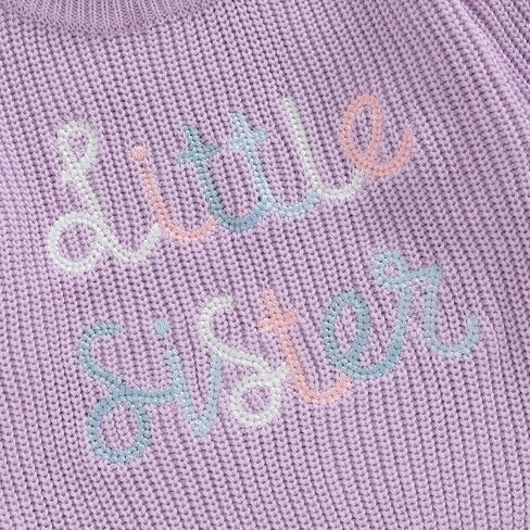 Ayalinggo Big Sister Little Sis Matching Outfits Knit Sweatshirt Oversized Pullover Sweater Toddler Fall Winter Clothes in Saudi Arabia