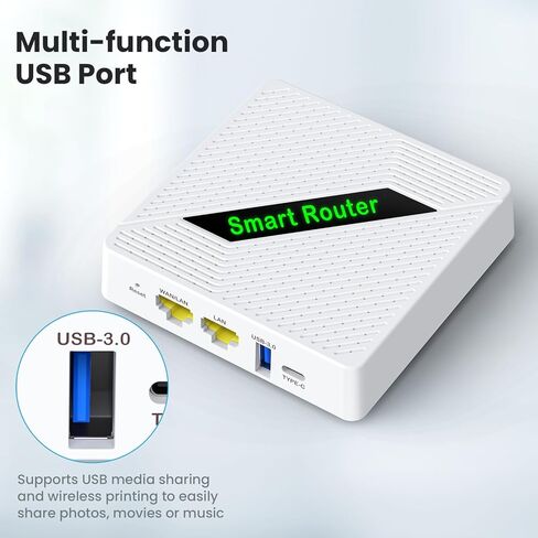 Pocket-Sized Mini Portable WiFi Router,Wi-Fi 6 Dual Band Gigabit Travel Router with VPN, Multi-Mode Support(AP/Client/Repeater/Bridge/AP Client), Multi-Function in Kuwait