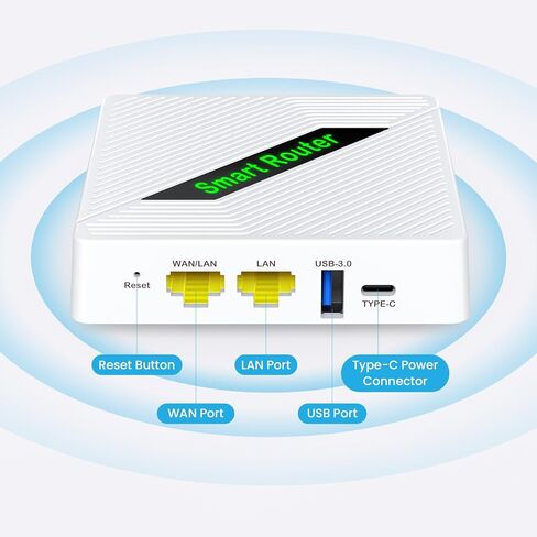 Pocket-Sized Mini Portable WiFi Router,Wi-Fi 6 Dual Band Gigabit Travel Router with VPN, Multi-Mode Support(AP/Client/Repeater/Bridge/AP Client), Multi-Function in Kuwait