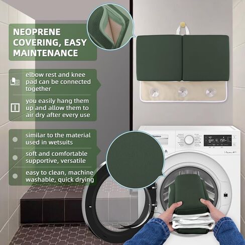 Bath Kneeler and Elbow Rest Pad Set for Baby Bathtub, Thick Non-Slip Bathing Kneeling Mat Cushion Quick Drying Bathtub Knee Saver with Arm Support and Pockets for Bathroom Bathing time Comfort, Gray in Saudi Arabia