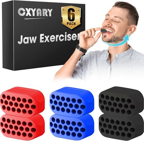 12PCS Jaw Exerciser for Men & Women, 3 Resistance Levels, Silicone Jawline Exerciser, Jaw Trainer Strengthener, Jawline Shaper, Jaw Line Exercise(U.S. Patent in Application Process) in Saudi Arabia