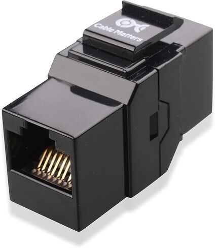 Cable Matters [UL Listed] 10-Pack 10Gbps Cat6 Keystone Coupler, RJ45 Keystone Jack Coupler/Ethernet Female to Female Keystone Jack in Black for Patch Panel, Wall Plate in Saudi Arabia