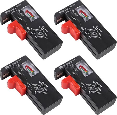 4pcs Battery Tester Checker, Small Universal Battery Checker Tester for AA AAA C D 9V 1.5V, Button Cell Batteries Checker - Small Volt Checker for All Batteries (BT-168) in Saudi Arabia