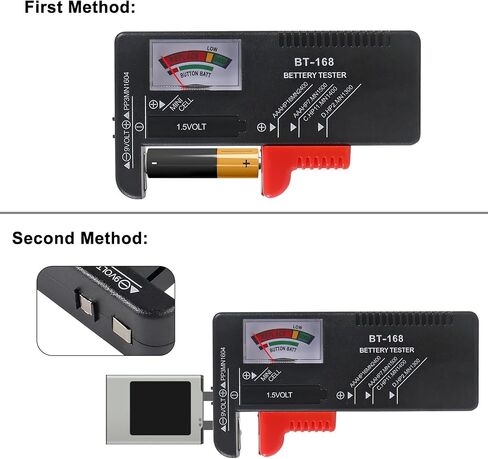 4pcs Battery Tester Checker, Small Universal Battery Checker Tester for AA AAA C D 9V 1.5V, Button Cell Batteries Checker - Small Volt Checker for All Batteries (BT-168) in Saudi Arabia