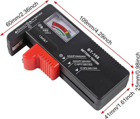4pcs Battery Tester Checker, Small Universal Battery Checker Tester for AA AAA C D 9V 1.5V, Button Cell Batteries Checker - Small Volt Checker for All Batteries (BT-168) in Saudi Arabia