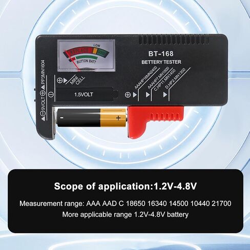 4pcs Battery Tester Checker, Small Universal Battery Checker Tester for AA AAA C D 9V 1.5V, Button Cell Batteries Checker - Small Volt Checker for All Batteries (BT-168) in Saudi Arabia