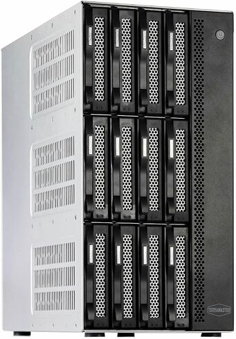 TERRAMASTER T12-500 Pro NAS 12Bay Intel Core i7 1255U، 16 جيجابايت DDR5 (بدون قرص) | وحدة معالجة مركزية مكونة من 10 مراكز و12 خيطًا، ومنافذ شبكة إيثرنت بسرعة 10 جيجابت × 2، ووحدة تخزين متصلة بالشبكة، وأعلى أداء للأعمال (بدون أقراص) in Kuwait