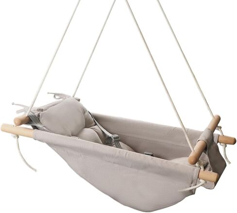 Glaf Baby Swing Outdoor and Indoor Infant Hammock Canvas Swing for Toddler Girl and Boy with a Comfortable Seat Adjustable Height 5-Point Harness and 3 Modes (Grey) in Saudi Arabia