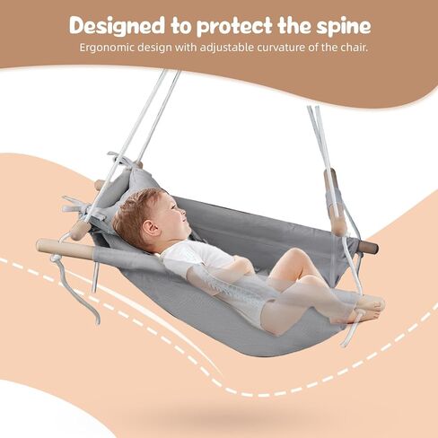 Glaf Baby Swing Outdoor and Indoor Infant Hammock Canvas Swing for Toddler Girl and Boy with a Comfortable Seat Adjustable Height 5-Point Harness and 3 Modes (Grey) in Saudi Arabia