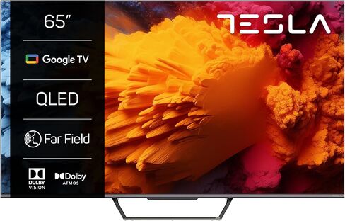 TESLA 65-Inch QLED 4K S939 Series Smart TV | 4K Dolby Vision Image | Dolby Atmos Sound | Google TV OS | Far Field Voice Control Technology | Grey in Saudi Arabia