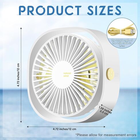 2 Pcs Cruise Ship Approved Travel Fan USB Fan Portable Travel Fan Cruise Ship Essentials Small Desk Fan for Cruise Travel Office Bedroom Home Sleeping Desktop Camping in Kuwait