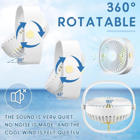 2 Pcs Cruise Ship Approved Travel Fan USB Fan Portable Travel Fan Cruise Ship Essentials Small Desk Fan for Cruise Travel Office Bedroom Home Sleeping Desktop Camping in Kuwait