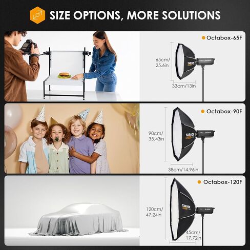 TARION Octabox Studio Photograohy Softbox: فتح سريع بخطوة واحدة وطي 47.2 بوصة (120 سم) صندوق سوفت بوكس ​​مثمن بوينز جبل عميق أوكتا سوفت بوكس ​​مع شبكة مكافئة سوفت بوكس ​​لفلاش Speedlite SOFTBEAM OC-120F in Kuwait