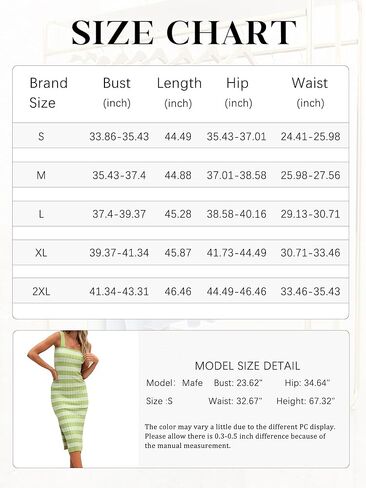 فستان HDLTE نسائي بدون أكمام مخطط متوسط ​​الطول ورقبة مربعة وفتحة جانبية بدون أكمام فساتين سترة مضلعة in Kuwait