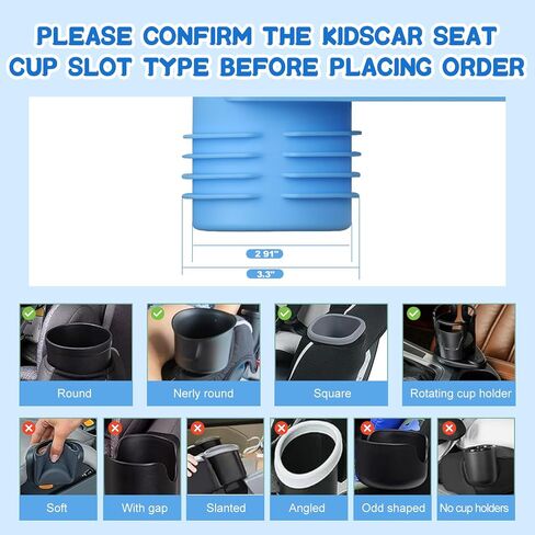 Car Seat Cup Holder Snack Tray - Silicone Travel Tray for Car Seat with Expandable Base for Fruit, Toys, Books Essentials Fits Most Cup Holders Blue in Saudi Arabia