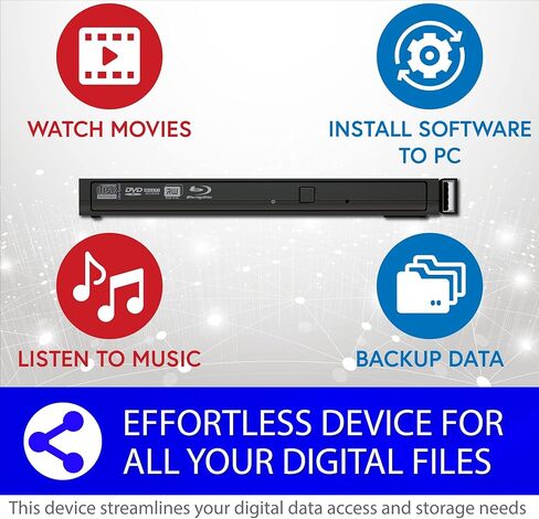 محرك أقراص Blu-ray المحمول/خارجي من BUFFALO MediaStation، يعمل ويحرق أقراص Blu-Rays وأقراص DVD والأقراص المضغوطة مع اتصال USB. متوافق مع أجهزة الكمبيوتر المحمول وأجهزة الكمبيوتر المكتبية وأجهزة Mac. in Kuwait