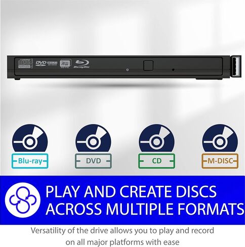 محرك أقراص Blu-ray المحمول/خارجي من BUFFALO MediaStation، يعمل ويحرق أقراص Blu-Rays وأقراص DVD والأقراص المضغوطة مع اتصال USB. متوافق مع أجهزة الكمبيوتر المحمول وأجهزة الكمبيوتر المكتبية وأجهزة Mac. in Kuwait