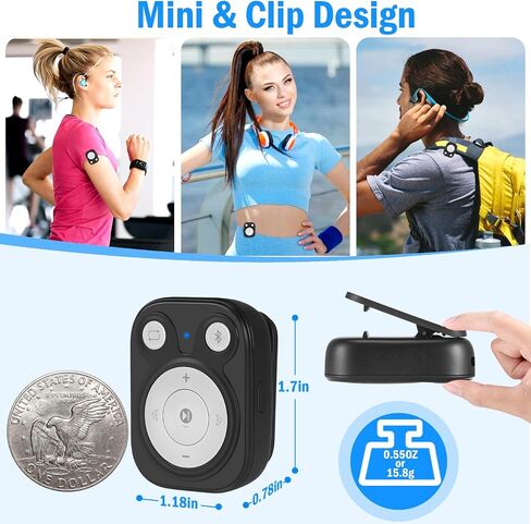 Bluetooth MP3 Player with OTG Function, 64GB Mini MP3 with Clip, Portable Lightweight Music Player with Earphone for Sports, Running, Cycling, Exercise in Saudi Arabia