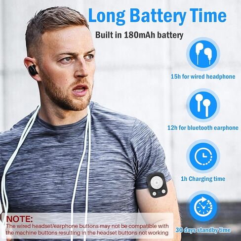 Bluetooth MP3 Player with OTG Function, 64GB Mini MP3 with Clip, Portable Lightweight Music Player with Earphone for Sports, Running, Cycling, Exercise in Saudi Arabia