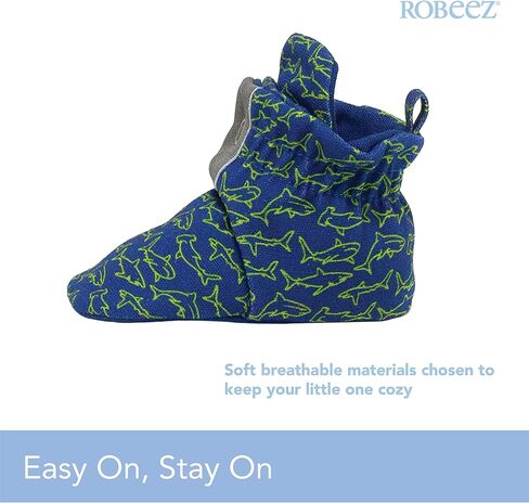 Robeez Baby Girls and Boys Crib Cotton Snap Booties with Slip-Resistant Soles for Infant and Toddler, 0-18 Months in Kuwait