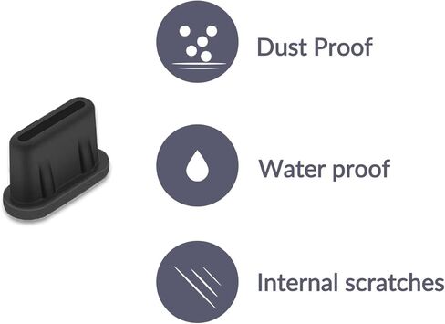 50 قطعة من قابس الغبار USB C، منظف منفذ USB C من السيليكون الأسود، غطاء حماية لمنفذ الشحن USB C مع فرشاة تنظيف لهاتف Huawei Glory Xiaomi جميع أجهزة USB C in Kuwait