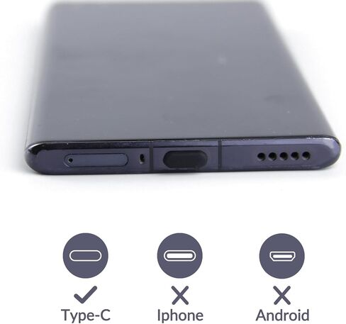 50 قطعة من قابس الغبار USB C، منظف منفذ USB C من السيليكون الأسود، غطاء حماية لمنفذ الشحن USB C مع فرشاة تنظيف لهاتف Huawei Glory Xiaomi جميع أجهزة USB C in Kuwait