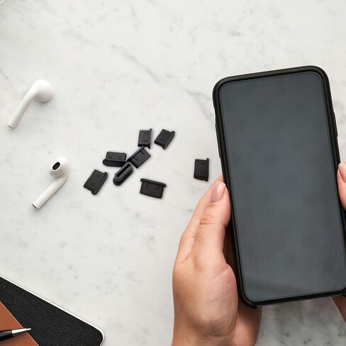 50 قطعة من قابس الغبار USB C، منظف منفذ USB C من السيليكون الأسود، غطاء حماية لمنفذ الشحن USB C مع فرشاة تنظيف لهاتف Huawei Glory Xiaomi جميع أجهزة USB C in Kuwait