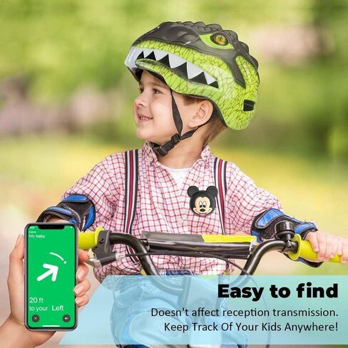 Kids AirTag Holder with Safety Pins[2 Pack], Silicone Cute Cartoon Hidden Airtag Holder Kids Air tag Case for Children, Elderly, Hidden Inside Clothes, Shoe, Backpack (Black), Blue+Green in Saudi Arabia