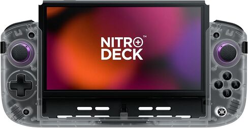 وحدة تحكم CRKD Nitro Deck+ المحمولة لجهاز Nintendo Switch وطراز OLED - قابلة للإرساء بالتلفزيون - أزرار جانبية قابلة للبرمجة وأزرار خلفية - نظام مجموعة True (إصدار أسود شفاف) in Kuwait