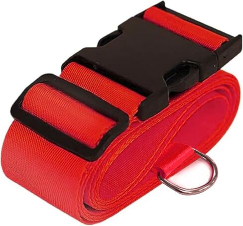 حزام حزام مقعد السيارة إلى الحقيبة، حزام سفر لمقعد السيارة مع إبزيم معدني عالي التحمل، تثبيت مقعد سيارة الطفل على الأمتعة، حل آمن للسفر للنقل (أحمر) in Kuwait