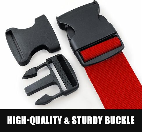 حزام حزام مقعد السيارة إلى الحقيبة، حزام سفر لمقعد السيارة مع إبزيم معدني عالي التحمل، تثبيت مقعد سيارة الطفل على الأمتعة، حل آمن للسفر للنقل (أحمر) in Kuwait