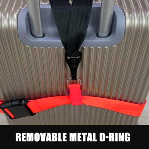 حزام حزام مقعد السيارة إلى الحقيبة، حزام سفر لمقعد السيارة مع إبزيم معدني عالي التحمل، تثبيت مقعد سيارة الطفل على الأمتعة، حل آمن للسفر للنقل (أحمر) in Kuwait